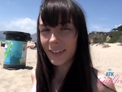 Video of sexy brunette Emma Jade showing pussy and sucking a dick