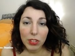 Webcam show for a nylons fetishist (get naked slowly and start masturbating