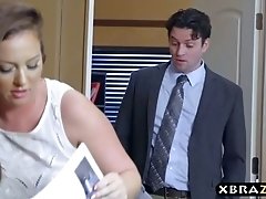 Office anal big ass bitch gets drilled by her boss