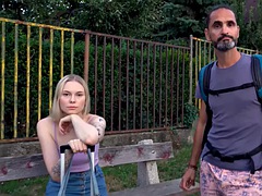 HUNT4K. Handsome guy pays a lot of money to nail a blonde next to her man