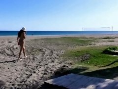 Public nudity hot walking naked on the beach and street. MiaAmahl