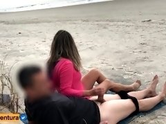 Playing on the public beach with anal - Real Amateur