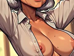 Guys Shirt Exposes Nipples