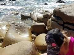 Candycherry7 , It's exciting to pee on a public beach with voyeur !