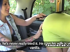 Lesbian spanking in the female taxi dummy