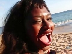 Amateur video of ebony girlfriend Noemie Bilas having anal sex