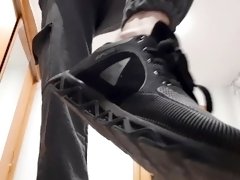 Chav Lad Jerks Off A Big Cock In Sweatpants And Black Sneakers