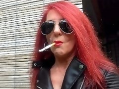 Leather MILF SMOKING (Not Porn)