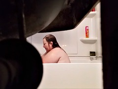 Kristin Krug. Washing her body.