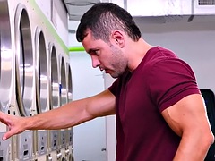 Gorgeous redhead Keely Rose is fucked by a married man in the laundromat