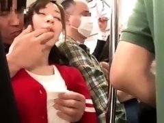 Hot Asian teen in stockings gets nailed doggystyle in public
